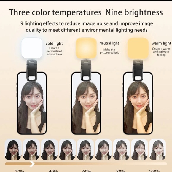 Selfie Light LED High Power Clip-on Phone Light with Adjustable Stand - Picture 3 of 5